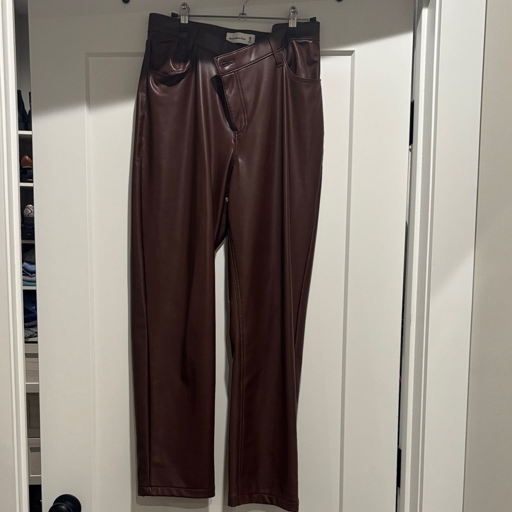 Abercrombie Brown Faux Leather Pants